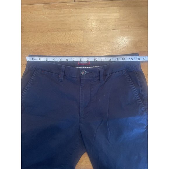 Untuckit Chino Casual Pants Navy Blue Mens 32x30 Straight Fit Pockets Polyester - Picture 5 of 7